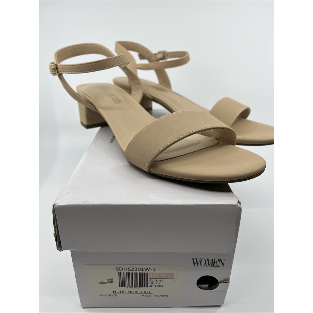 Womens Nude Nubuck Sandal Sz 9.5 US 41 EUR Dream Paris Adjustable Strap Heel